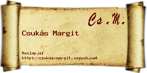 Csukás Margit névjegykártya